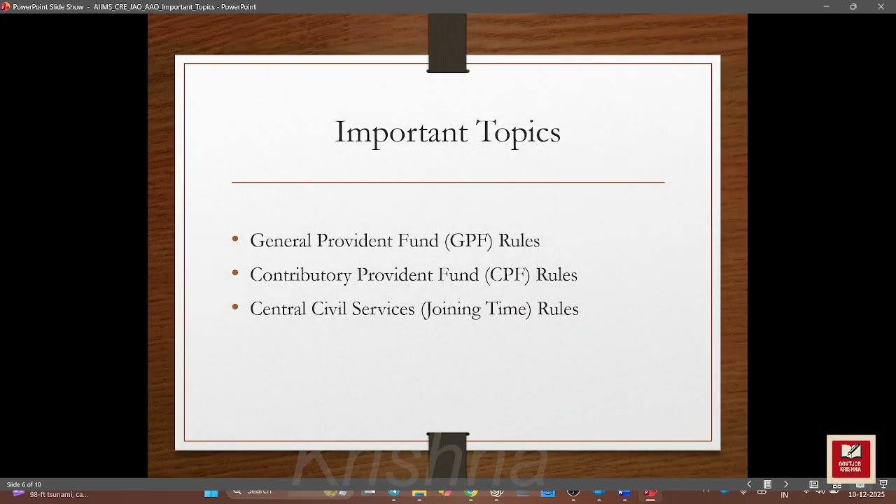 Most Important Topics For AIIMS CRE JAO/AAO by AAO RANK 2