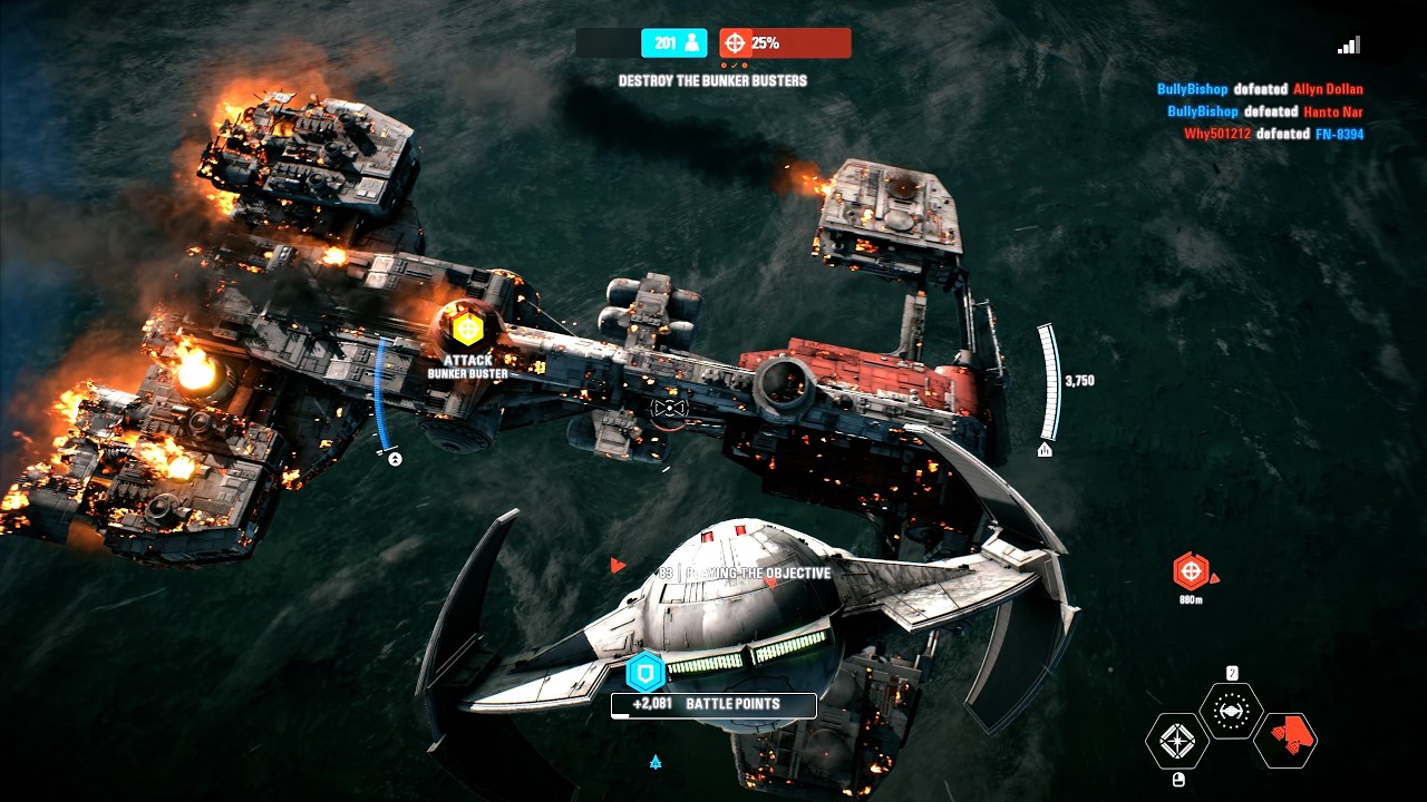 Starfighter Assault Gameplay - D'Qar (First Order) Star Wars Battlefront II