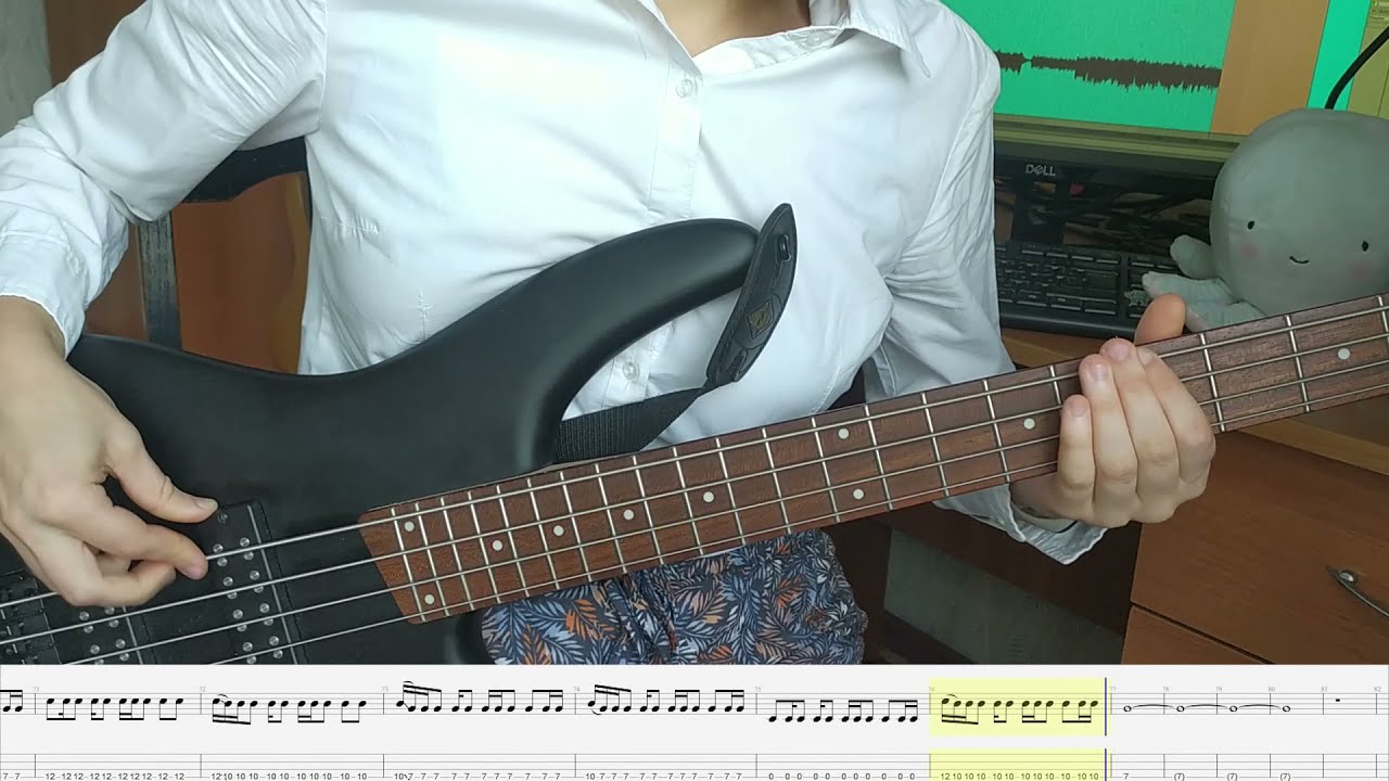 Meltt - On Your Own (Bass cover with tabs on screen)