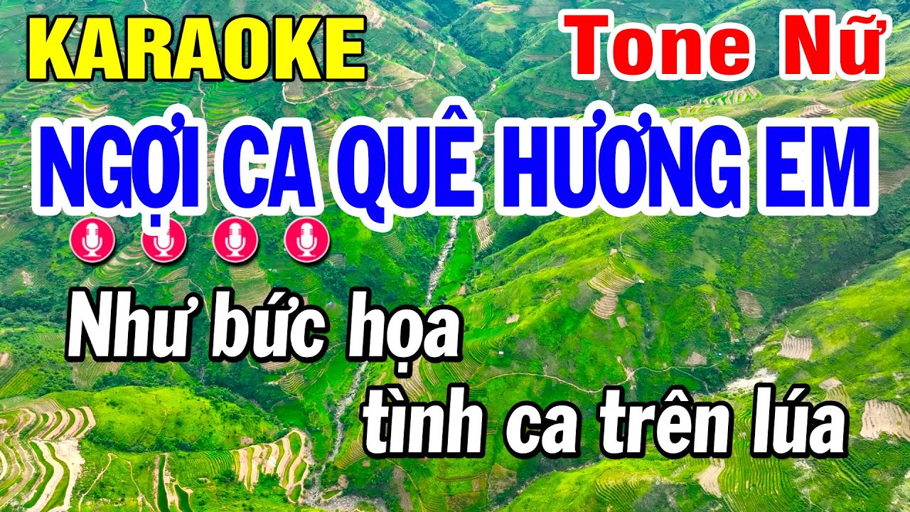 Karaoke Ngợi Ca Quê Hương Em - Tone Nữ - Cha Cha Dễ Hát | Huỳnh Lê
