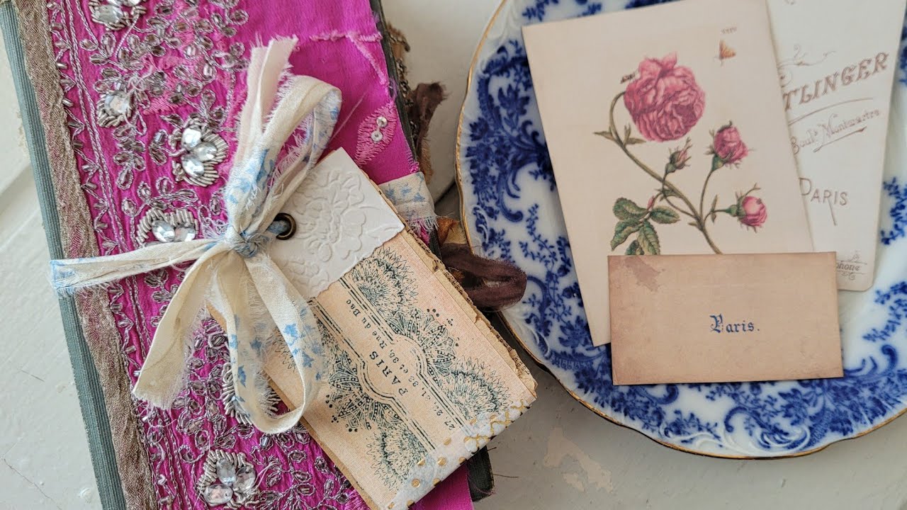 Pretty in Pink French Junk Journal flip through - Graphics Fairy DT