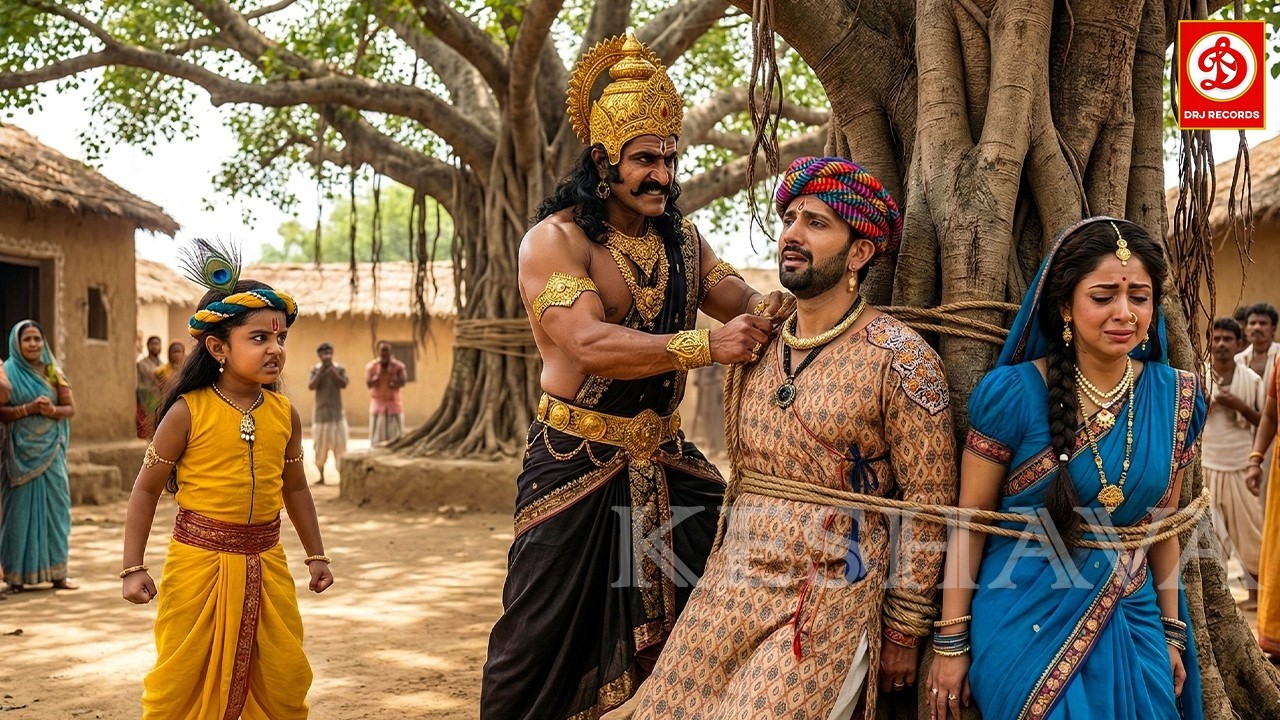क्रूर कंस ने बाल कान्हा के सामने मैया-बाबा को वृक्ष से बाँध दिया || यशोमती मईया के नंदलाला