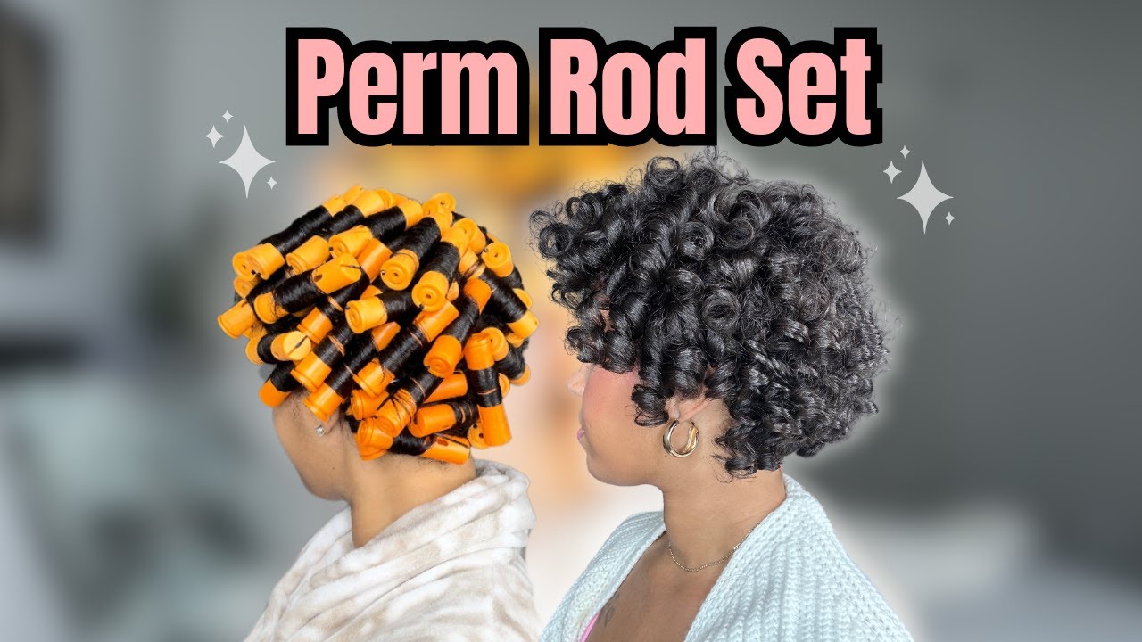 Perm Rod Set on Relaxed Hair 😍