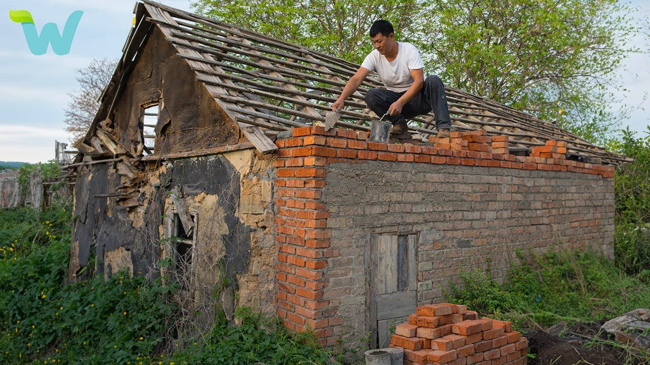 After buying an old villa worth $100,000, a young man renovating it to make it look newer.
