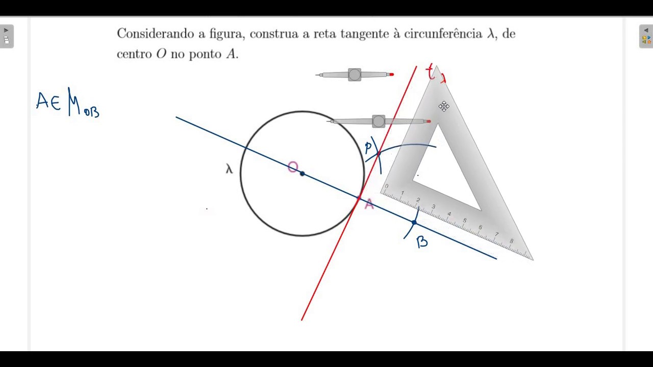 reta tangente a uma circunferência passando por um ponto