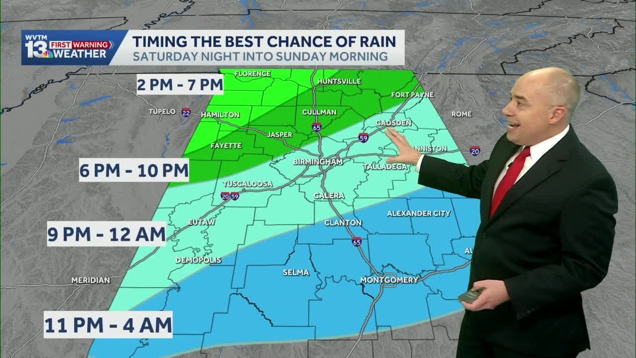 Alabama's Rain Timeline: Showers return to the weather forecast this weekend, then a cooldown