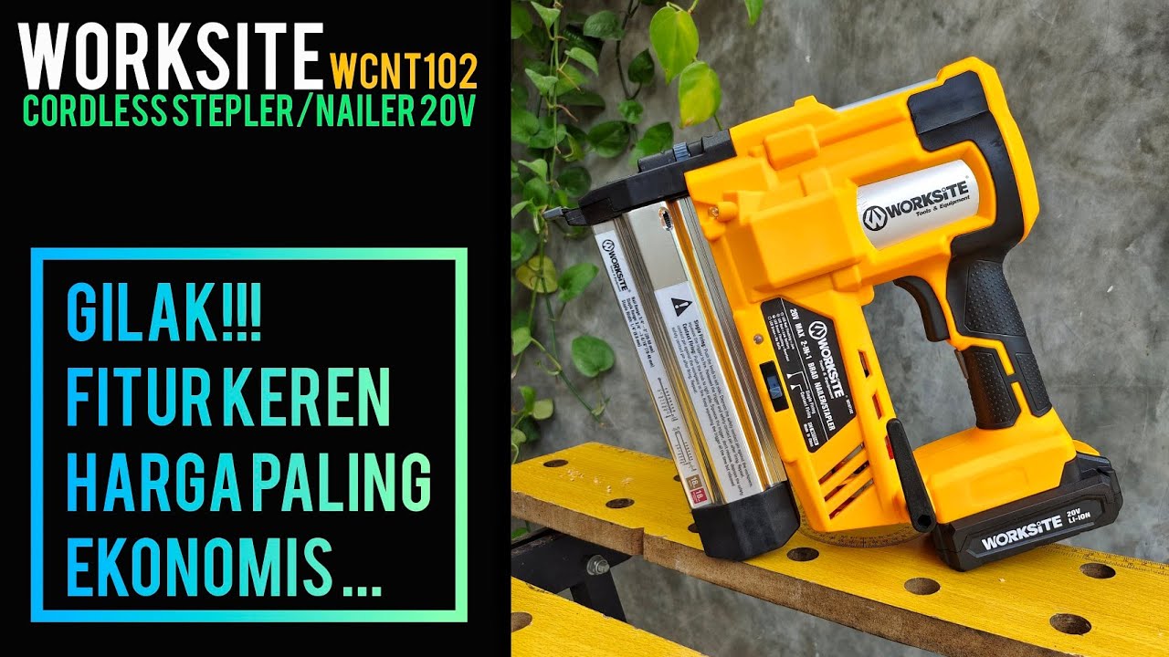 gak nyangka... harga segini kok keren!! || worksite cordless air nailer gun 20v