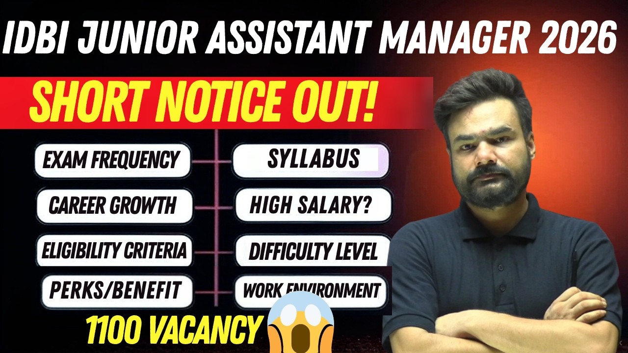 IDBI JAM NOTIFICATION 2026 | IDBI BANK JAM SHORT NOTICE OUT | 😱 SYLLABUS, SALARY, WORK PROFILE