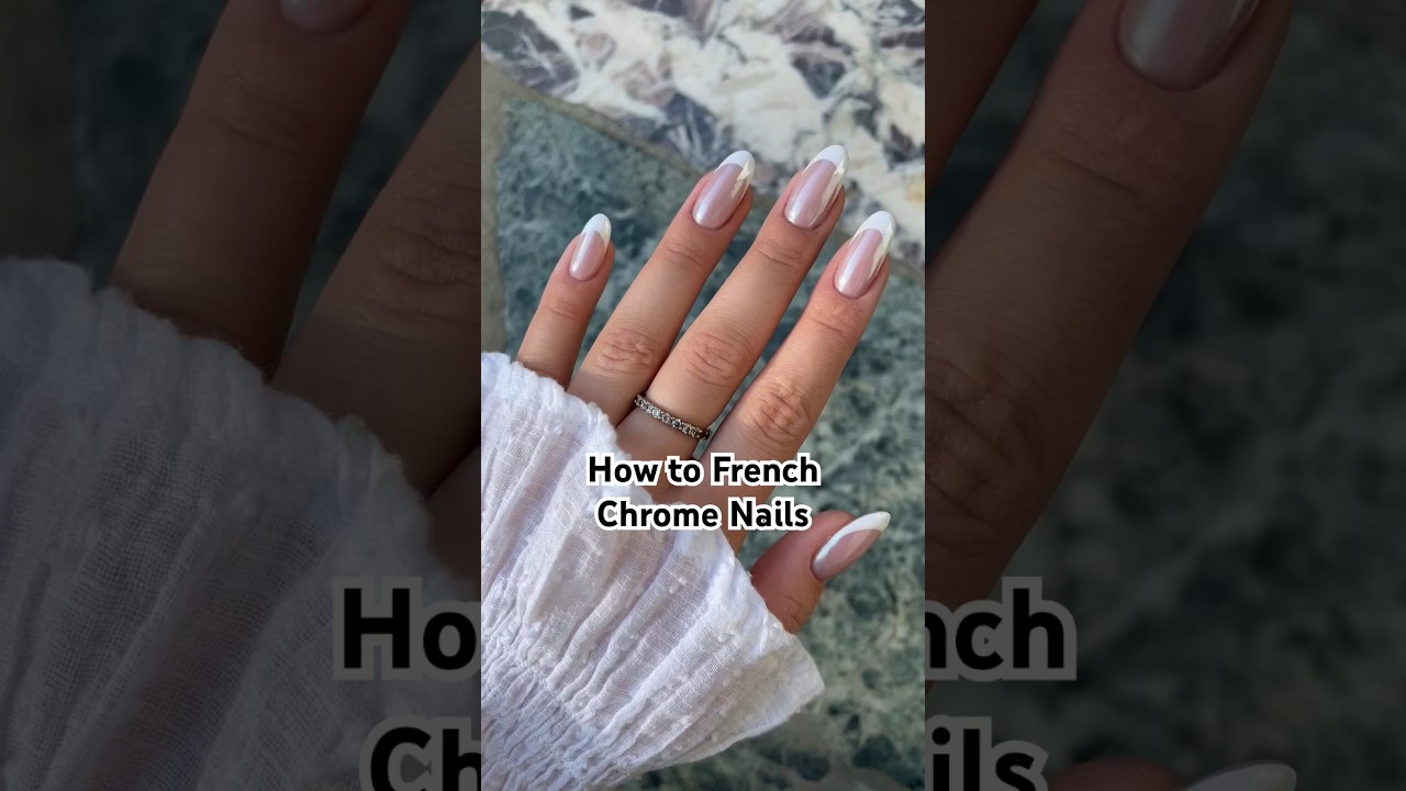 How to Hailey Bieber French Chrome Nails #neonail #neonaildeutschland #chromenails #nailtutorial