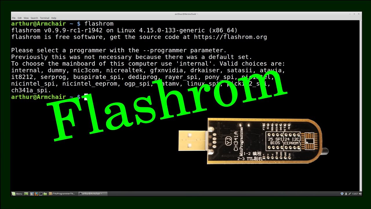 Programming an eeprom with a CH341A and flashrom.