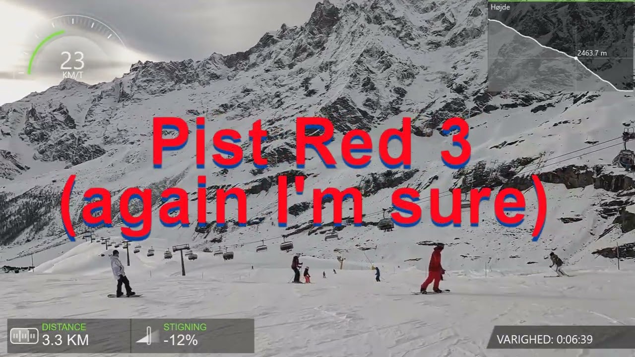 Cervinia  Pist blue 6, blue 5 and red 3 to the hotel