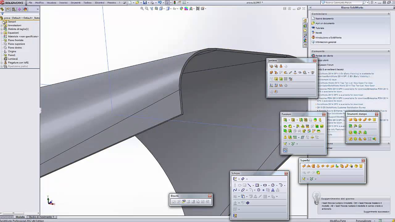 SolidWorks : Loft di lamiera  ( OK)