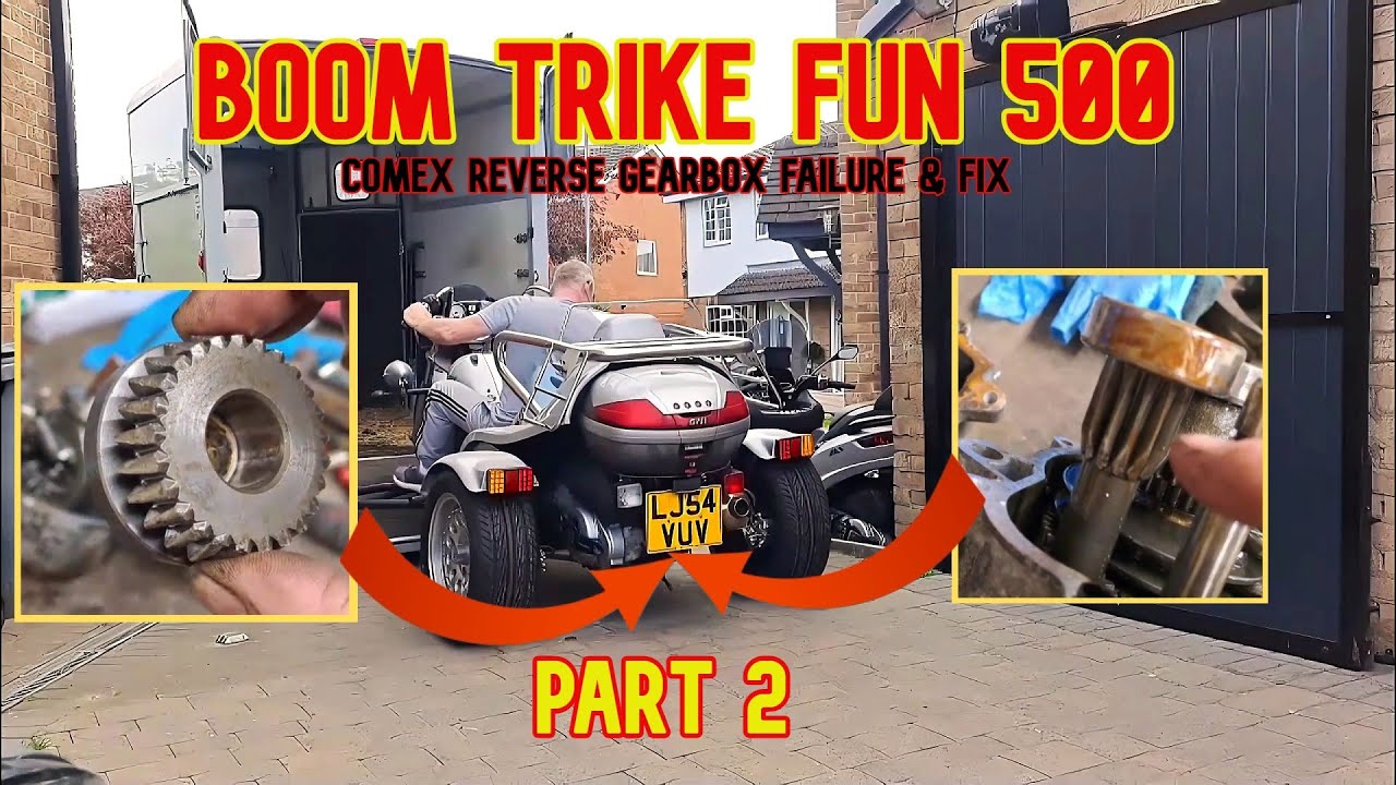 2004 Boom Trike Fun 500  Piaggio Engine Comex Reverse Gearbox Failure & Fix warn Gears Issue part 2