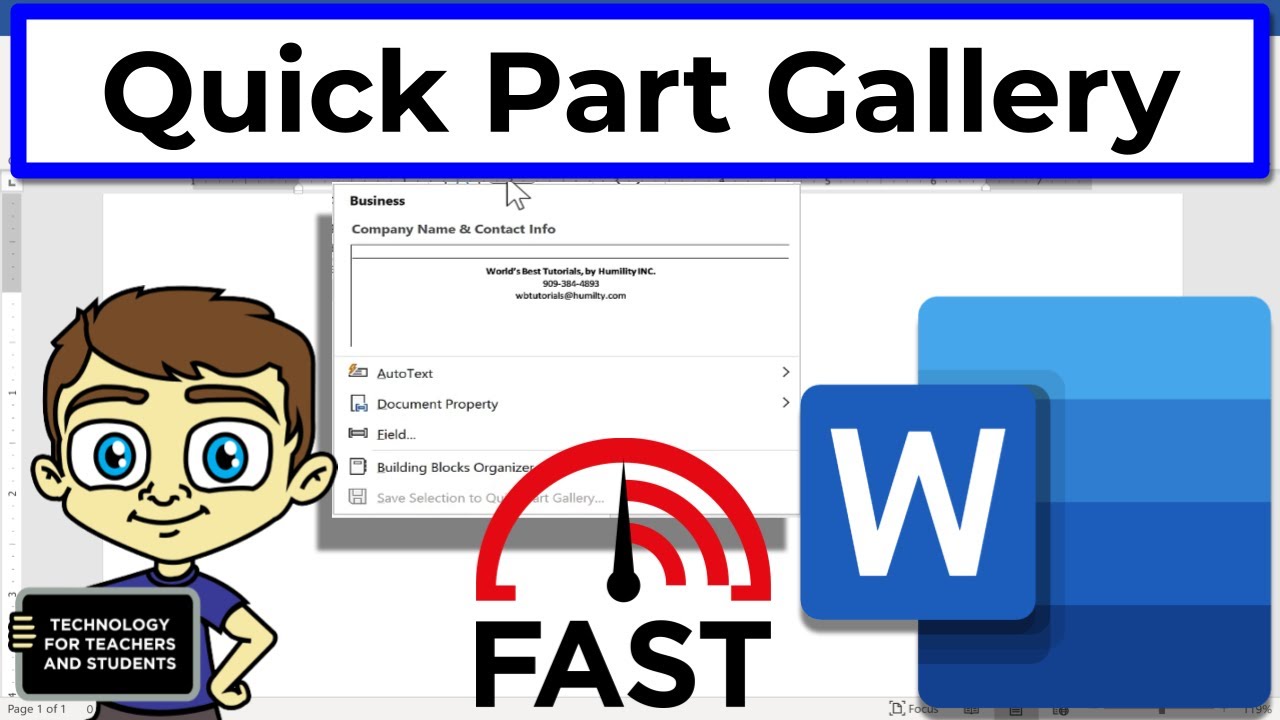 Microsoft Word Time Saver: The Quick Part Gallery
