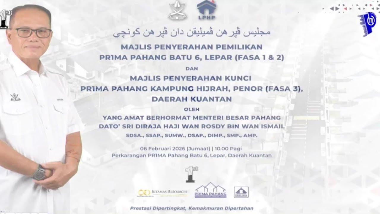 PENYERAHAN PEMILIKAN PRIMA PAHANG BATU 6, LEPAR ( FASA 1DAN 2) 