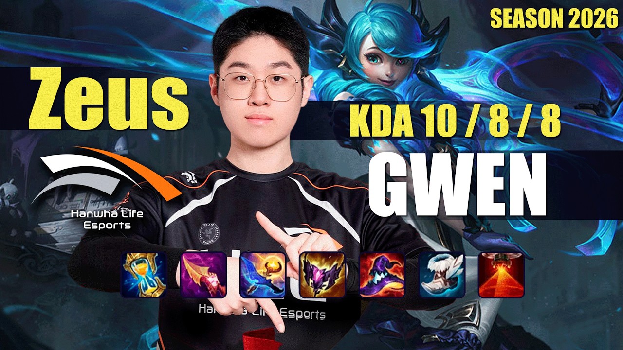 HLE Zeus GWEN vs GANGPLANK Top - Patch 26.13 KR Ranked | lolrec