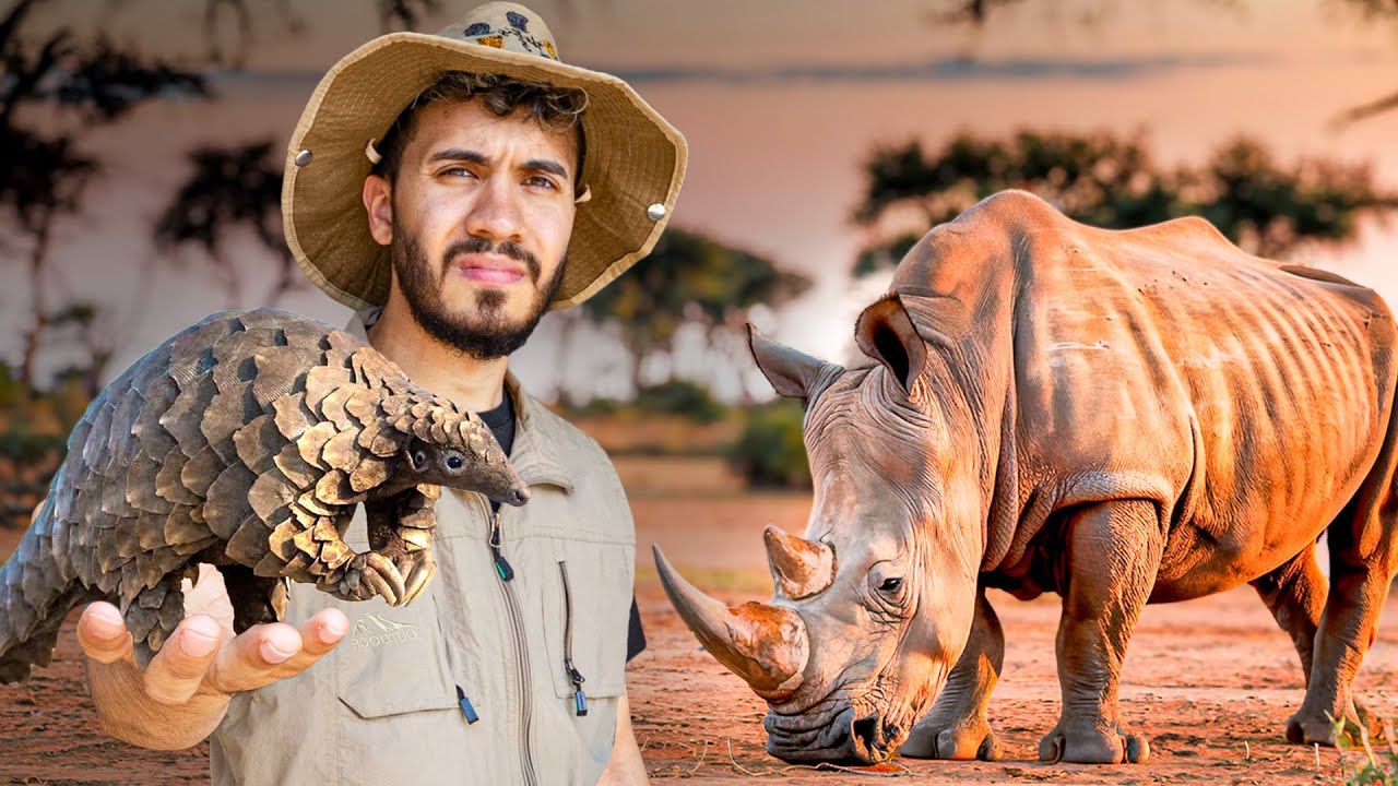 Encontré los ANIMALES más TRAFICADOS del MUNDO: Rinoceronte y Pangolín 🦏