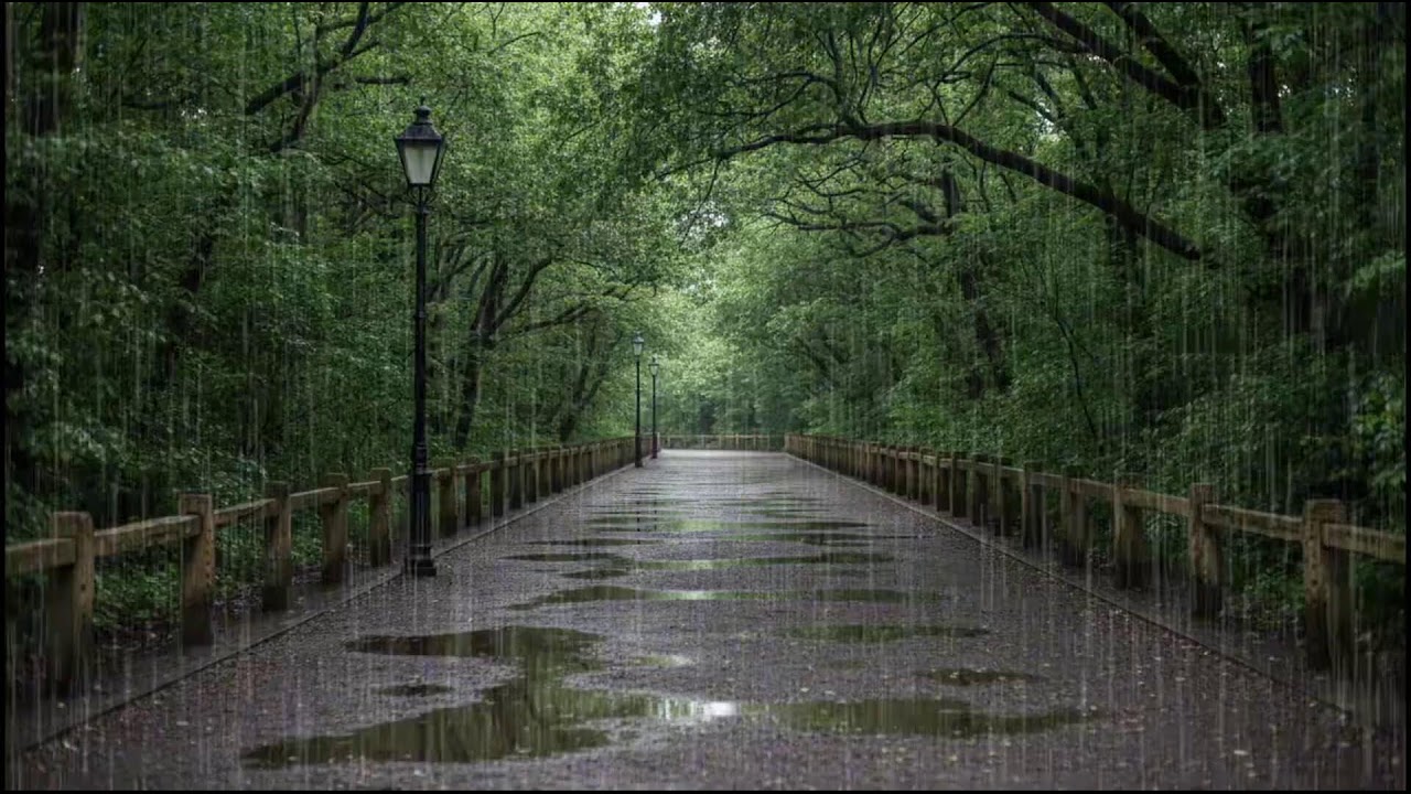 Soft Rainfall in a Lush Forest Canopy | Calming Nature Ambience for Deep Sleep and Relaxation Music