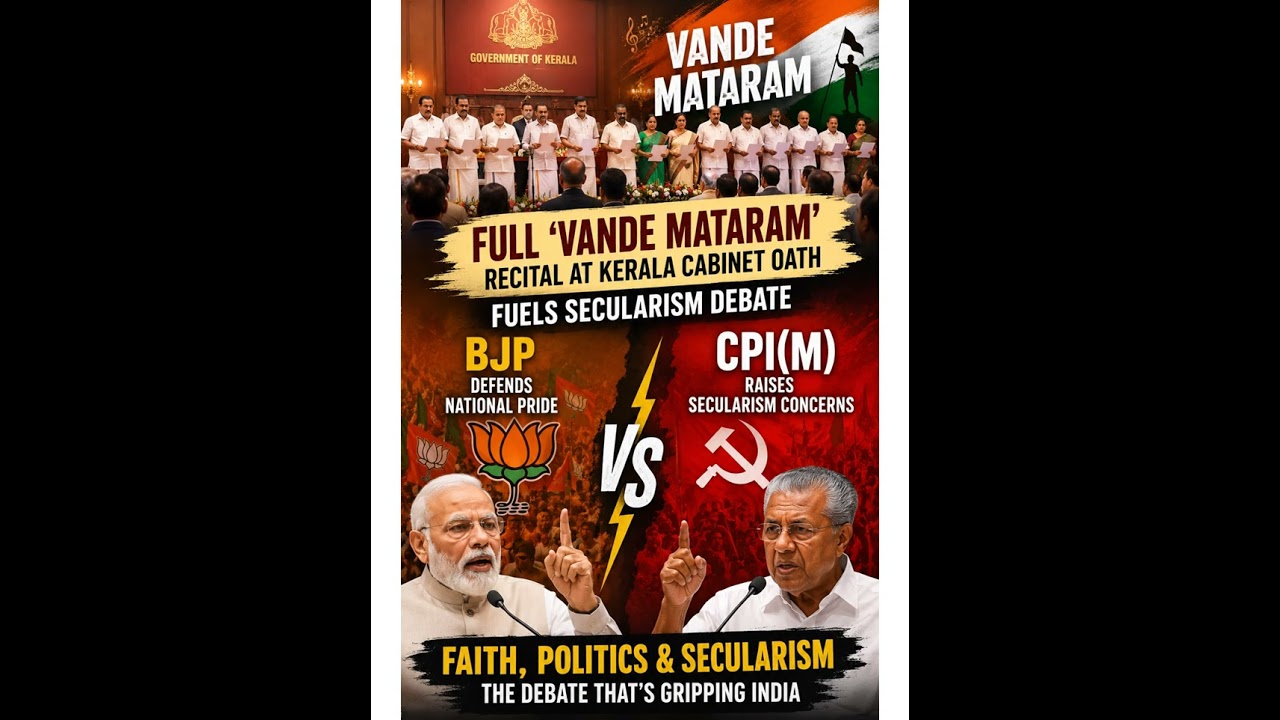 VD Satheesan Full &lsquo;Vande Mataram&rsquo; Recital at Kerala Cabinet Oath Fuels Secularism Debate, BJP-CPI(M)