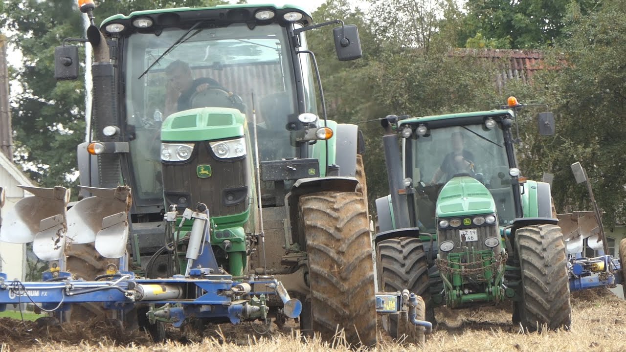 John Deere 8530 & 6190R ploughing w/ 2x 7-Furrow Överum Ploughs | Front Ploughing | DK Agriculture