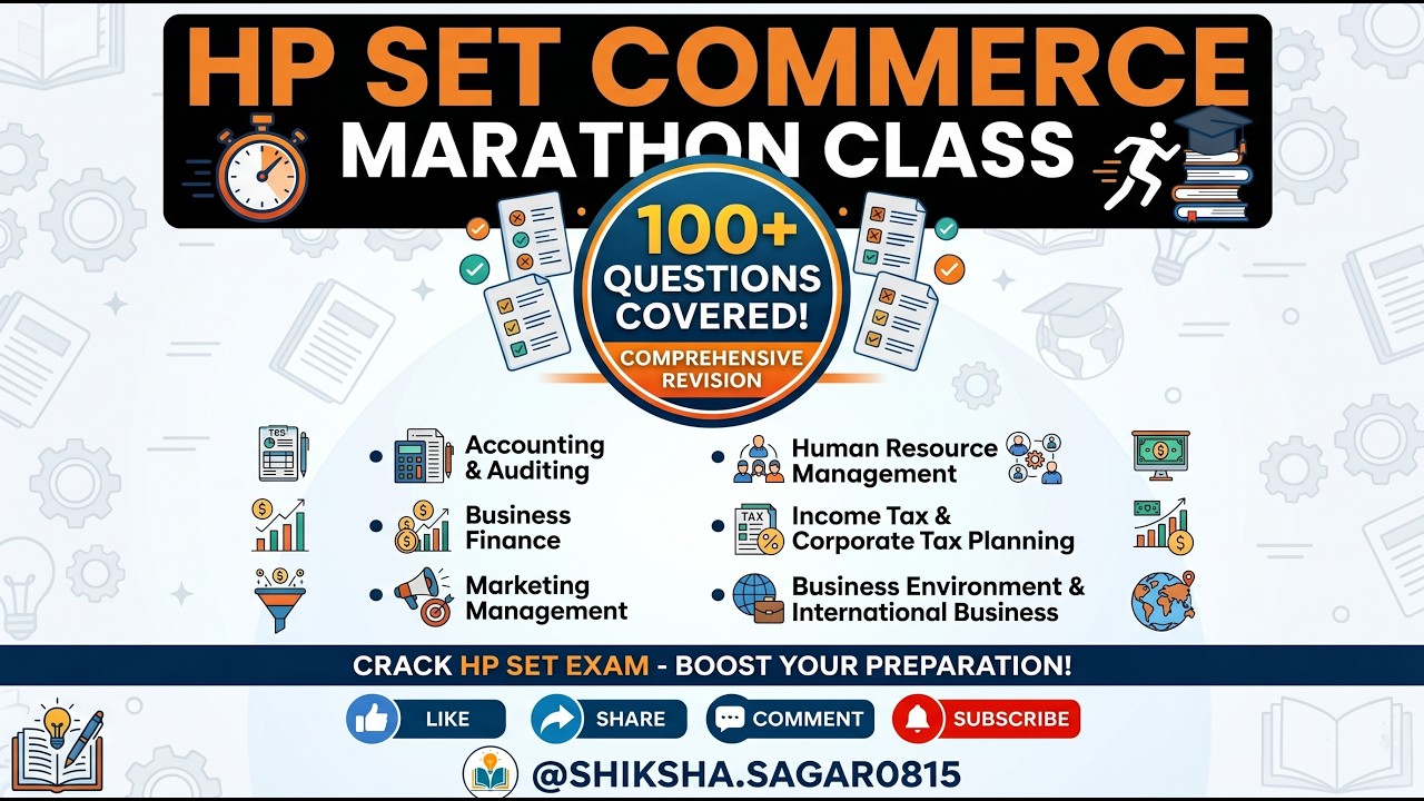 HP SET COMMERCE MARATHON CLASS| 100 QUESTIONS COVERED| HP SET 2026|IMPORTANT PYQs #hpset2026 #hpset