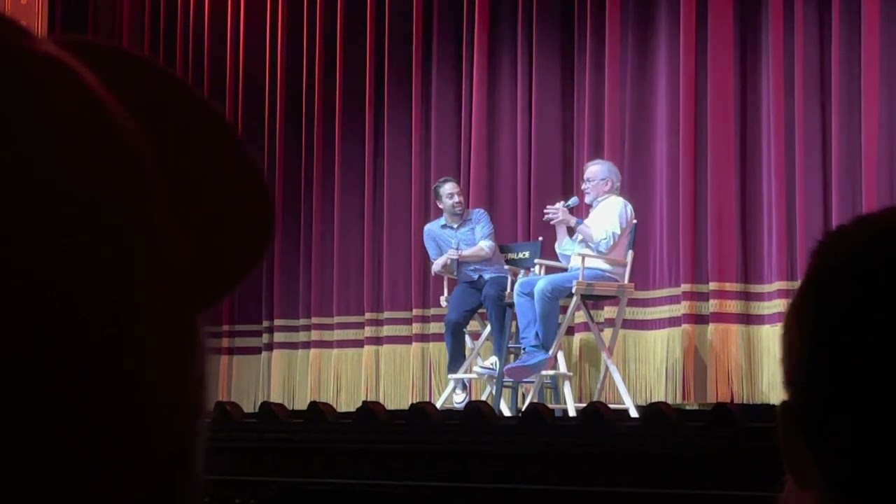Lin-Manuel Miranda talking with Steven Spielberg