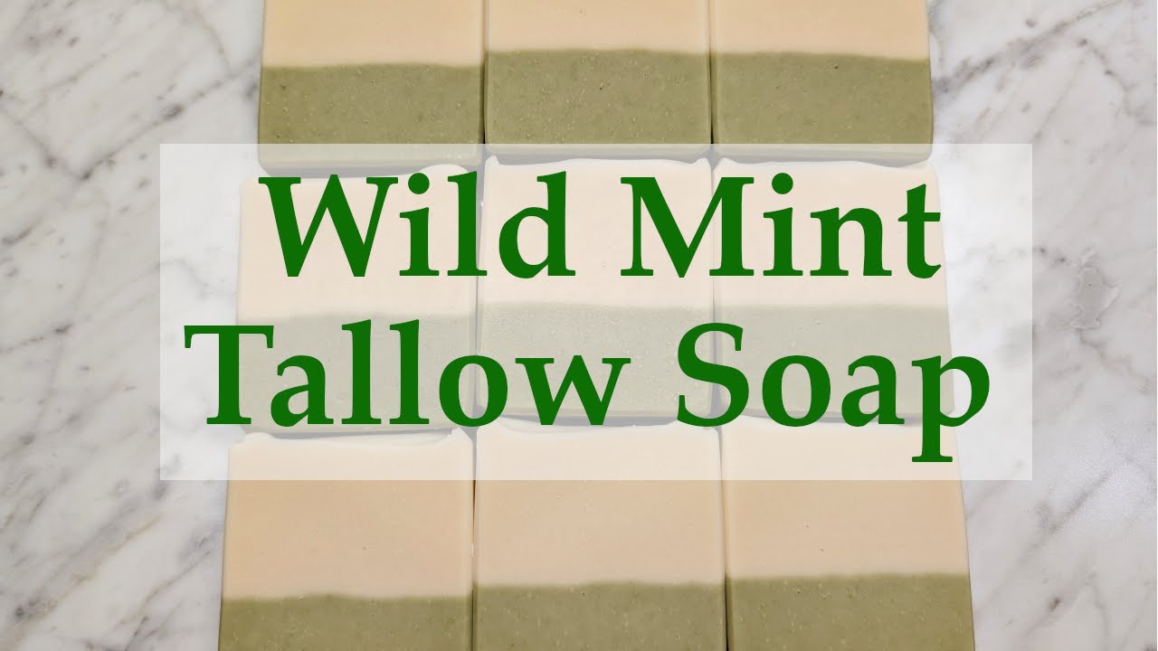 Making Wild Mint Soap 🌿 | Tallow-Based Soap