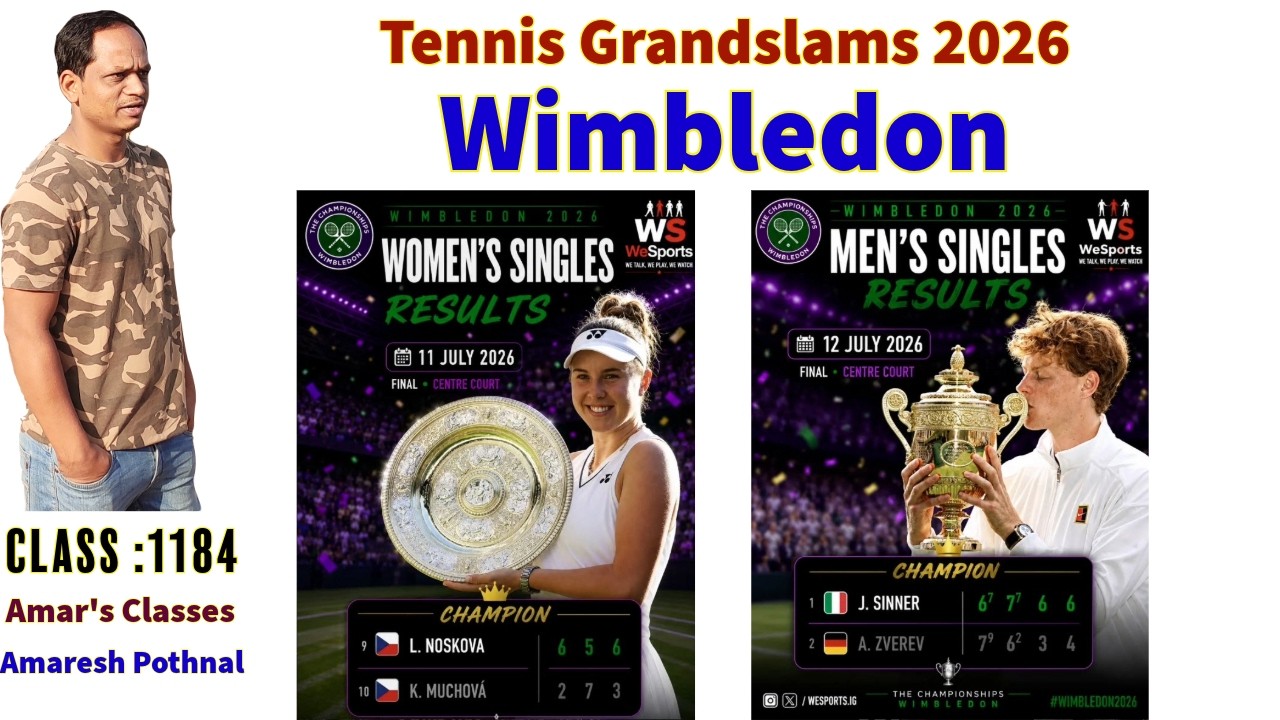 Class 1184 | Wimbledon Tennis Grandslam 2026 | Jannik Sinner Linda Noskova Amaresh Pothnal Amar Cla