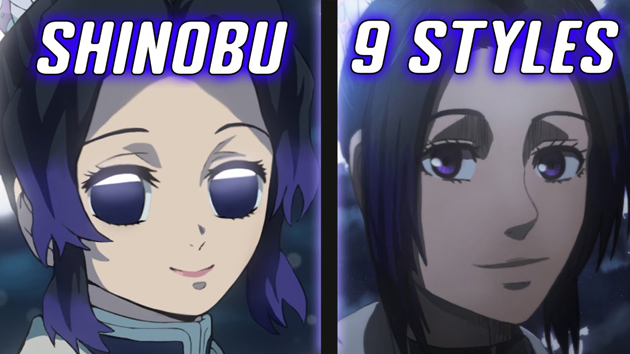 Painting Shinobu in 9 different anime styles | Demon Slayer