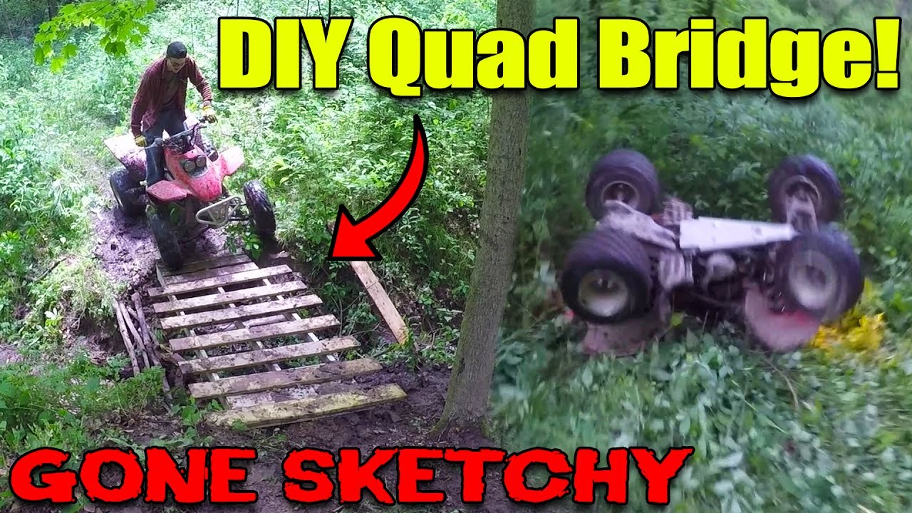 ATV FLIPPED HARD!! (DIY Quad Bridge & Trail Riding)