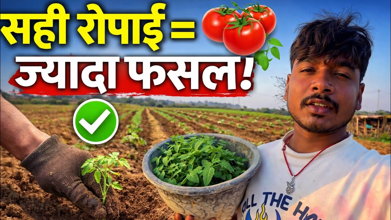टमाटर की पौध रोपने का सही तरीका | 100% ग्रोथ गारंटी!#dailyvlogging #90dayschallenge #day25