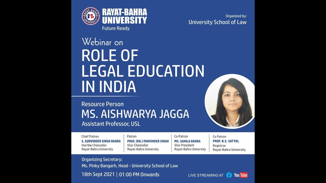 Webinar on Role of Legal Education in India