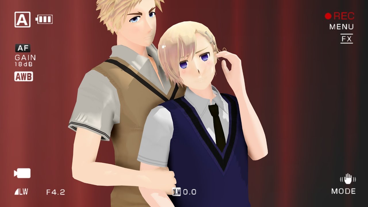 [MMD] Hetalia Gakuen - Kill Bill (UsUk, DenNor, SpaMano, PruAus) | WARNING BL