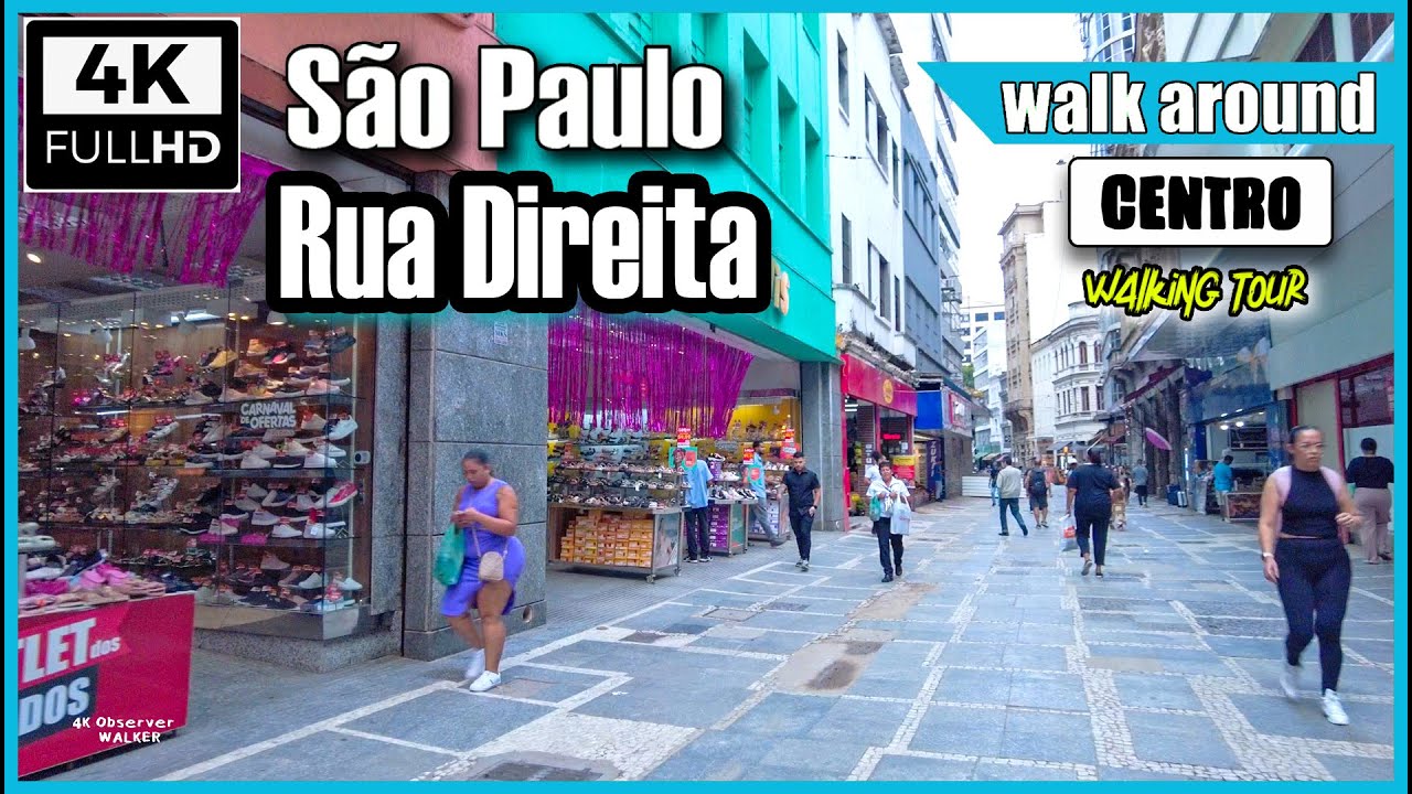 [4K] Essa é uma das ruas mais antigas de São Paulo, a Rua Direita #saopauloape #centrodesp