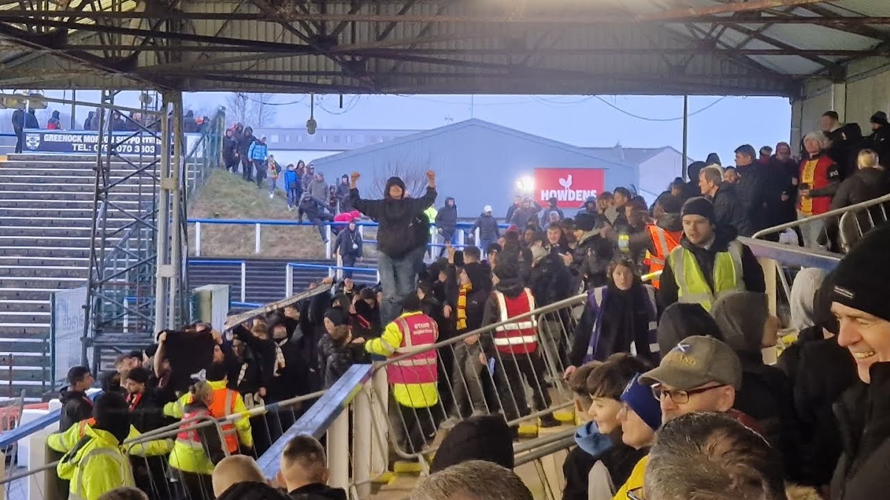HOGMANAY CARNAGE @ CAPPIELOW. Partick Thistle invade closed Cowshed away end vs Morton (31.12.2024)