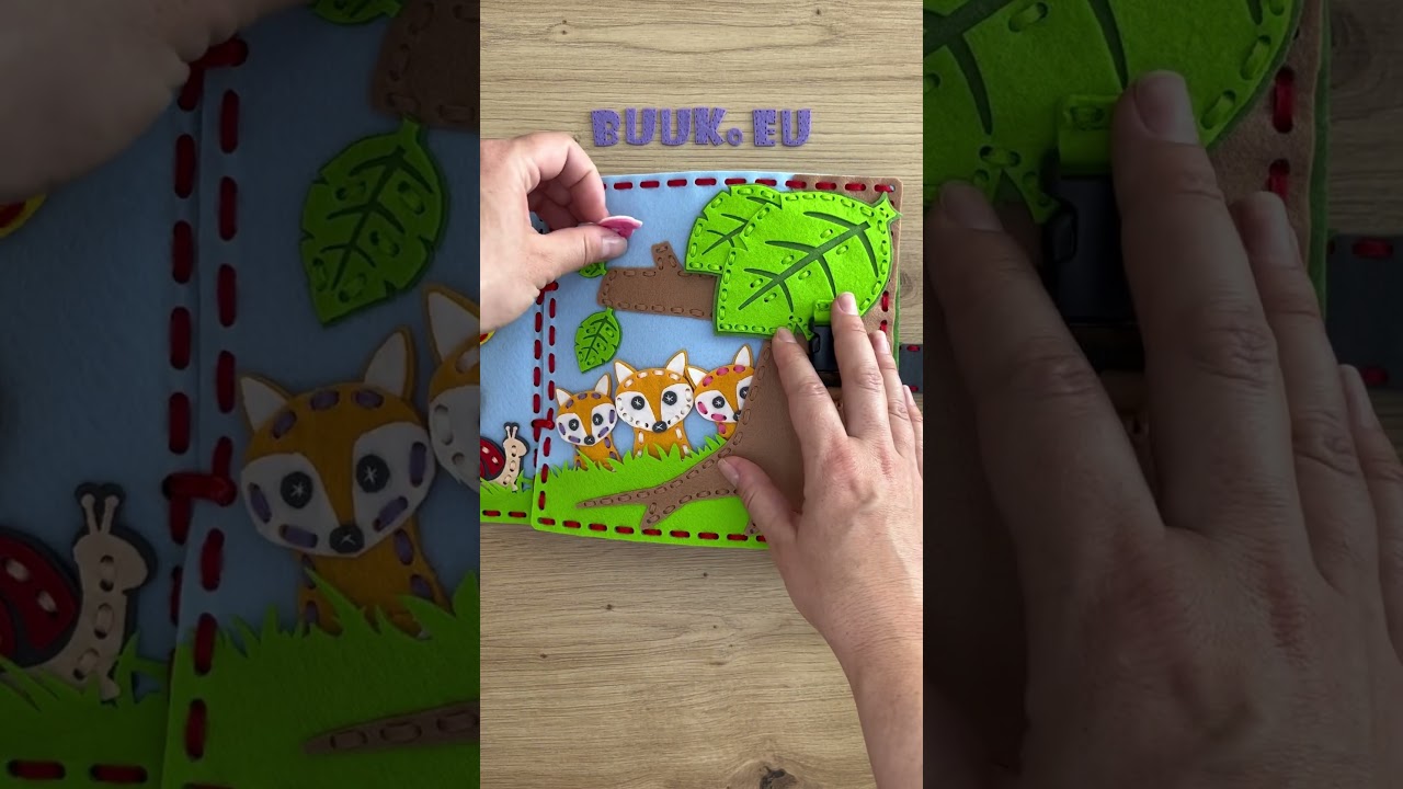 BUUK Without Sewing &ndash; Threading Storybook | BUUK Quiet Book bez &scaron;it&iacute; &ndash; provl&eacute;kac&iacute; kniha s př&iacute;během