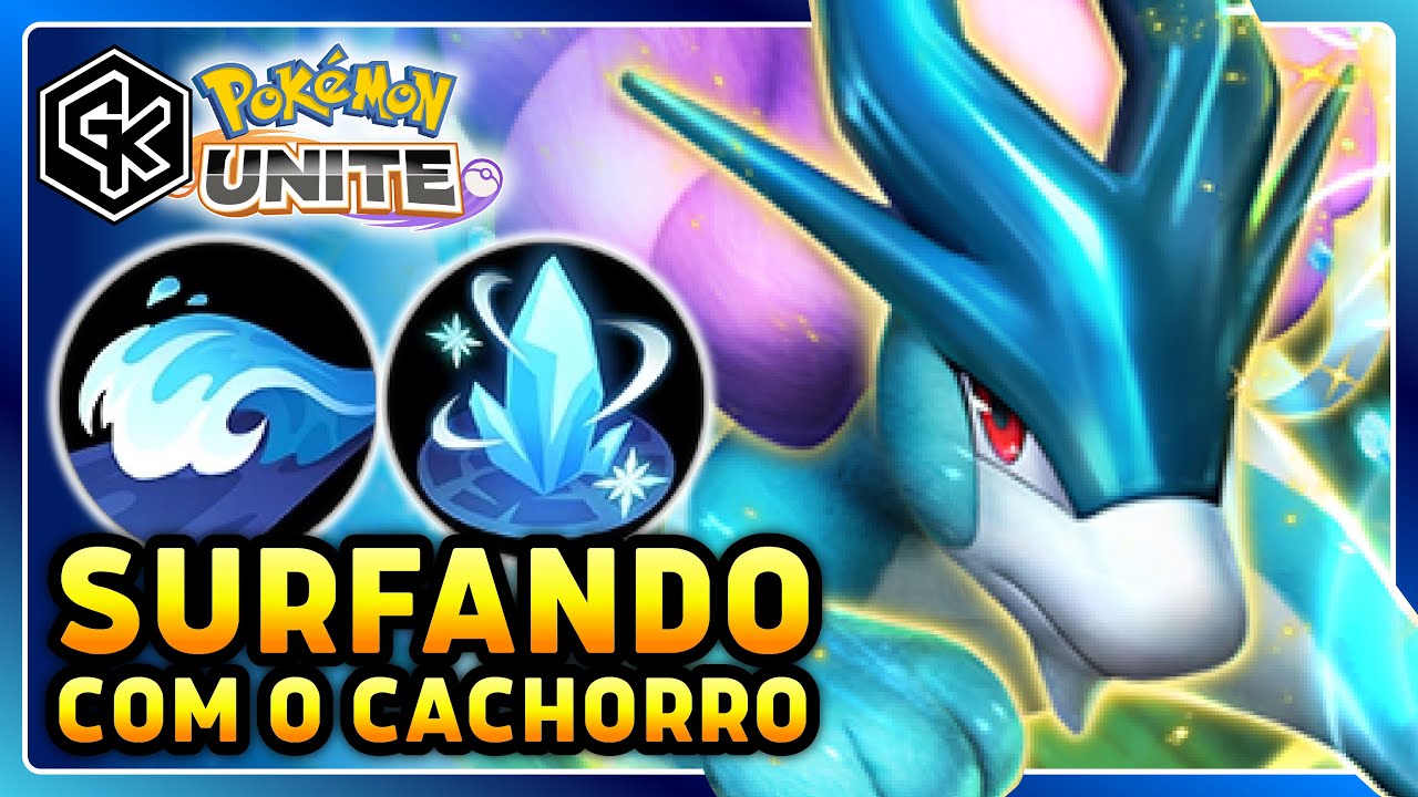 JOGUEI DE SURF COM O CACHORRO | Pokémon Unite Suicune Gameplay