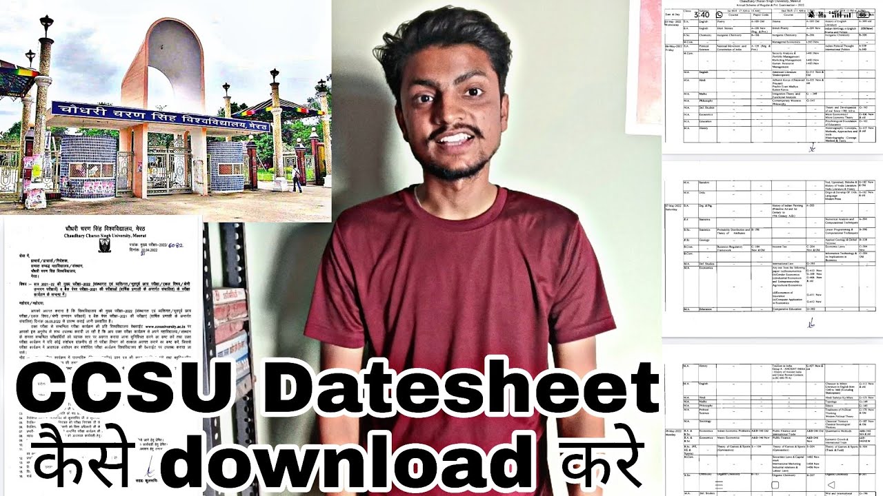 CCSU Regular Private Exam Datesheet 2022 || How to download ccs exam date sheet 2022 ||