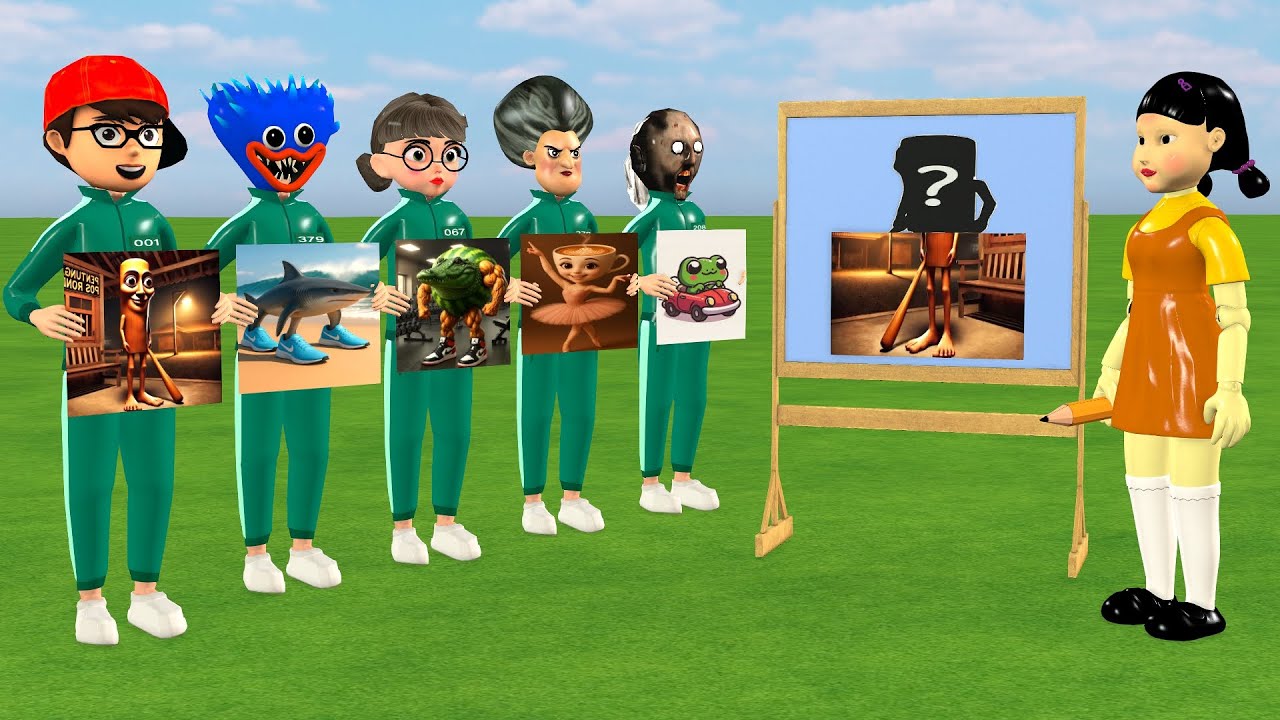 Scary Teacher 3D vs Squid Game Complete Drawing Correct Tung Tung Tung Sahur Brainrot Challenge