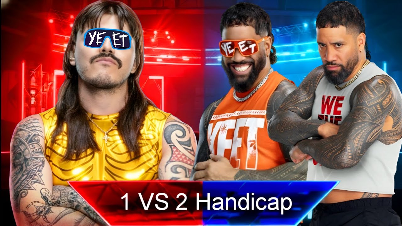 WWE 2K25 - Матч с гандикапом 1 против 2 - Йит Доминик Мистерио против Йита Джея Усо + Джей Усо на...