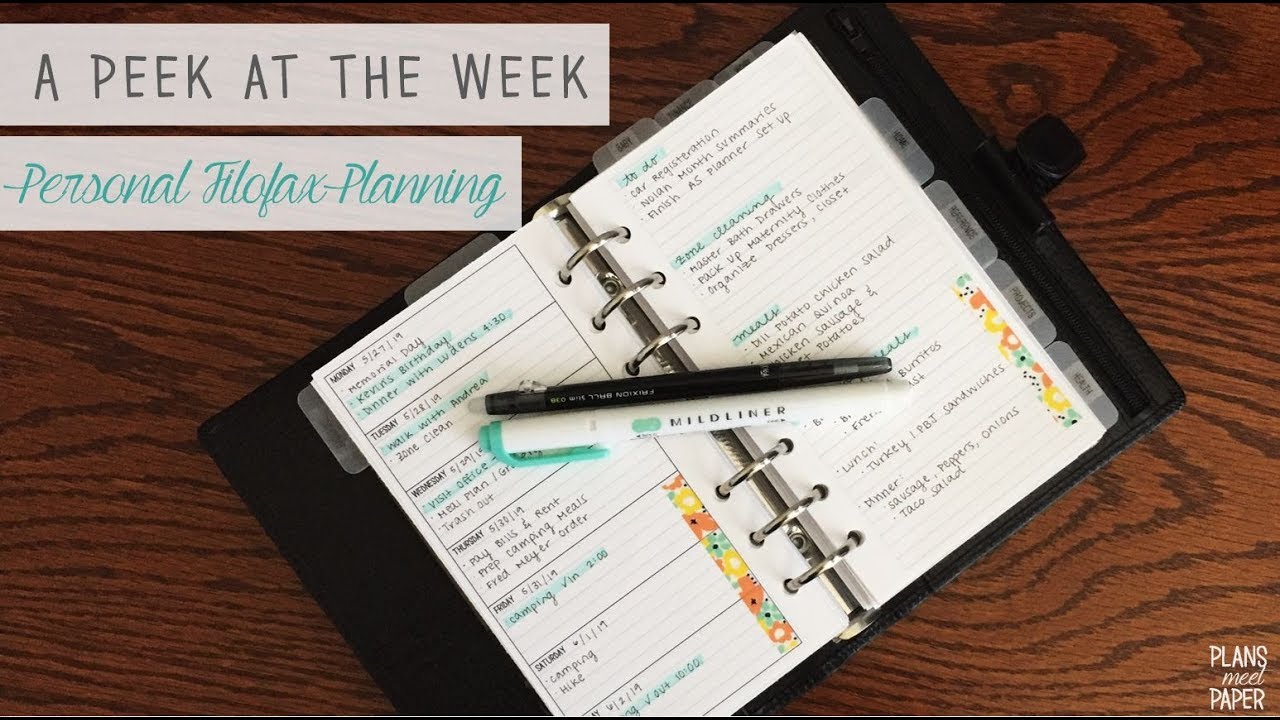 Personal Filofax A Peek at the Week | Planning Update | May 2019