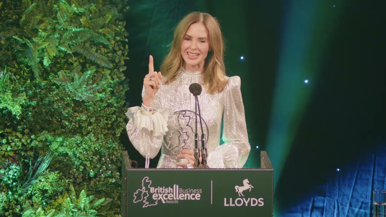 Trinny Woodall accepts The Inspiration Award at The Lloyds British Business Excellence Awards