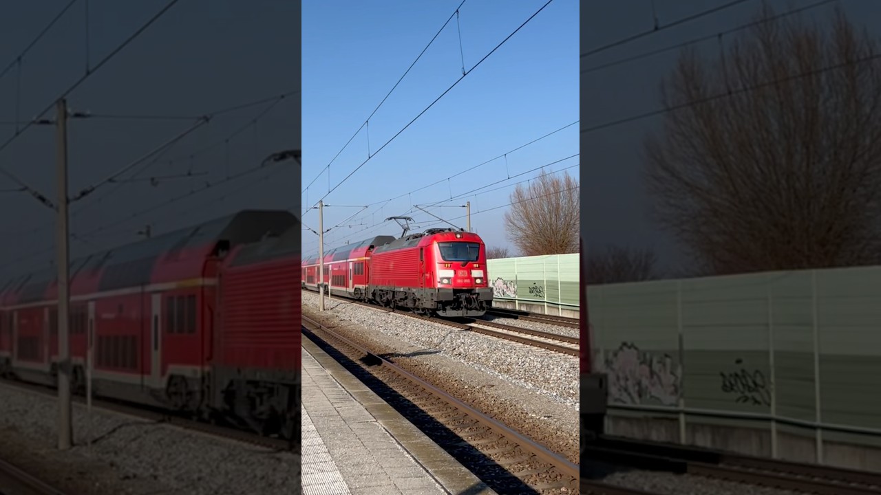 Br 102 005 mit Lichtgru&szlig; in Hebertshausen