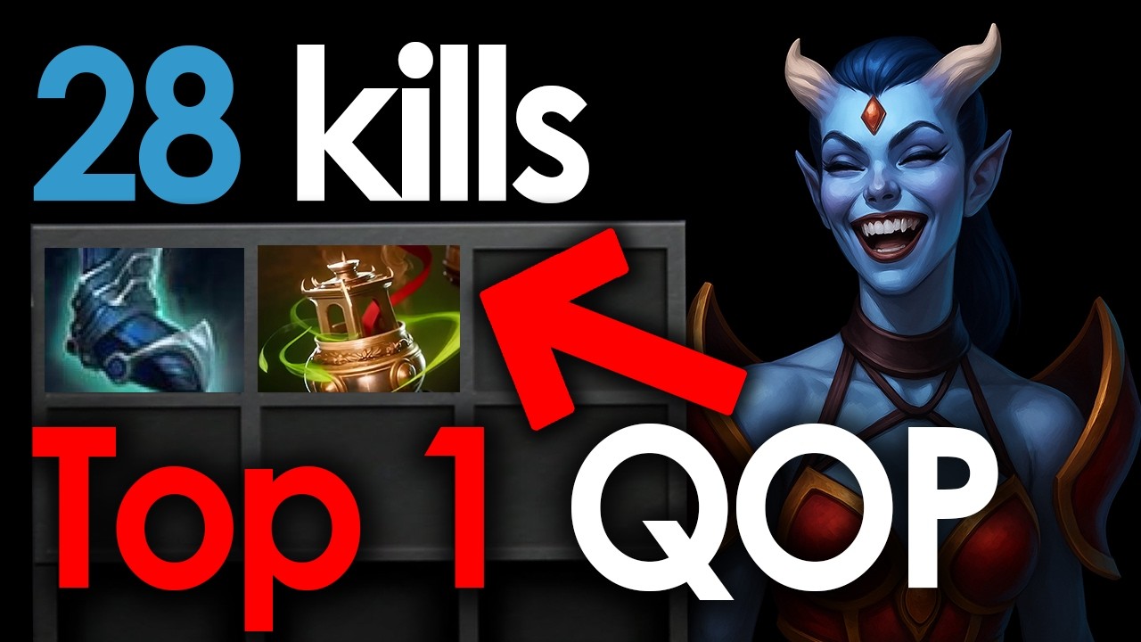 28 Kills Queen of Pain MID – Guardian Greaves Build is INSANE | Dota 2 Patch 7.40c