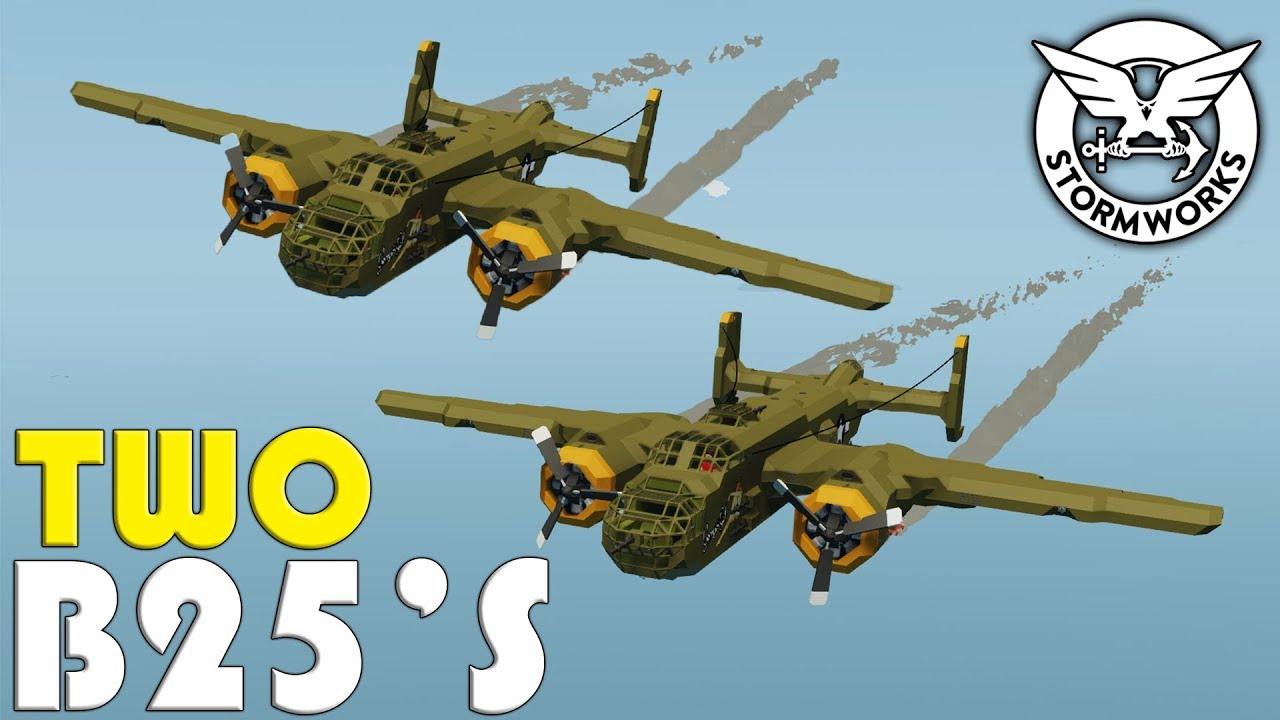 Multiplayer Bombing Run!  -  Stormworks Gameplay  -  B25J-30 