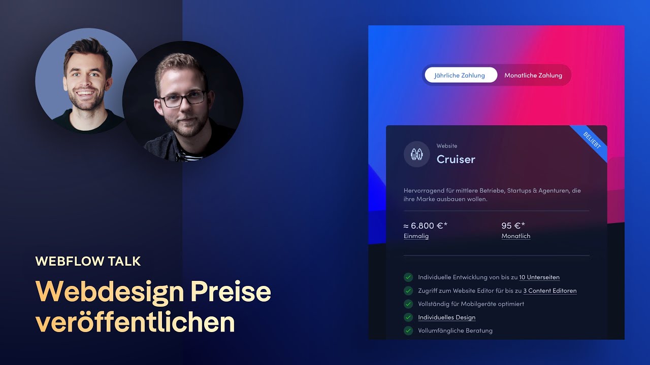 Webdesign Preise veröffentlichen | Webflow Talk mit Lucas Pätschke