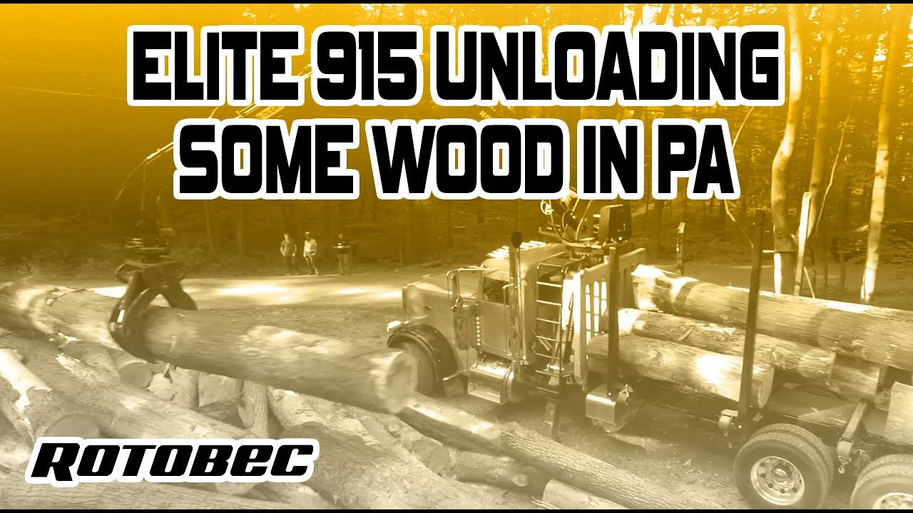 Rotobec 915 Elite unloading some wood in PA! #logging #nicetruck #hubler #cotontop3 #log loader