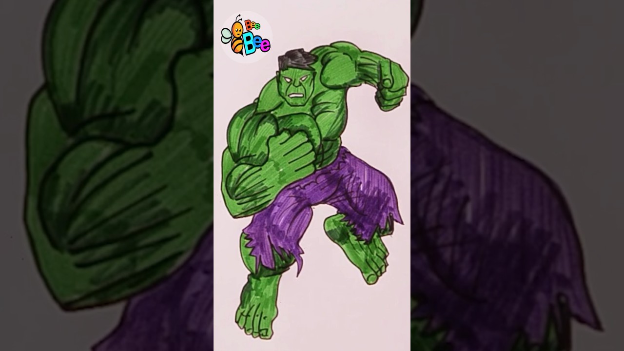 How to draw Hulk Marvel Avengers Characters #drawing #drawinganimals #drawingforkids #howtodraw