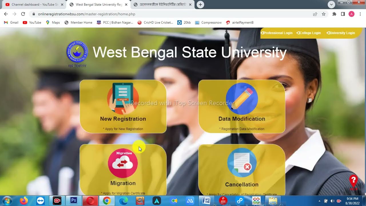 UG 1st Year Online Registration and College Verification , WBSU