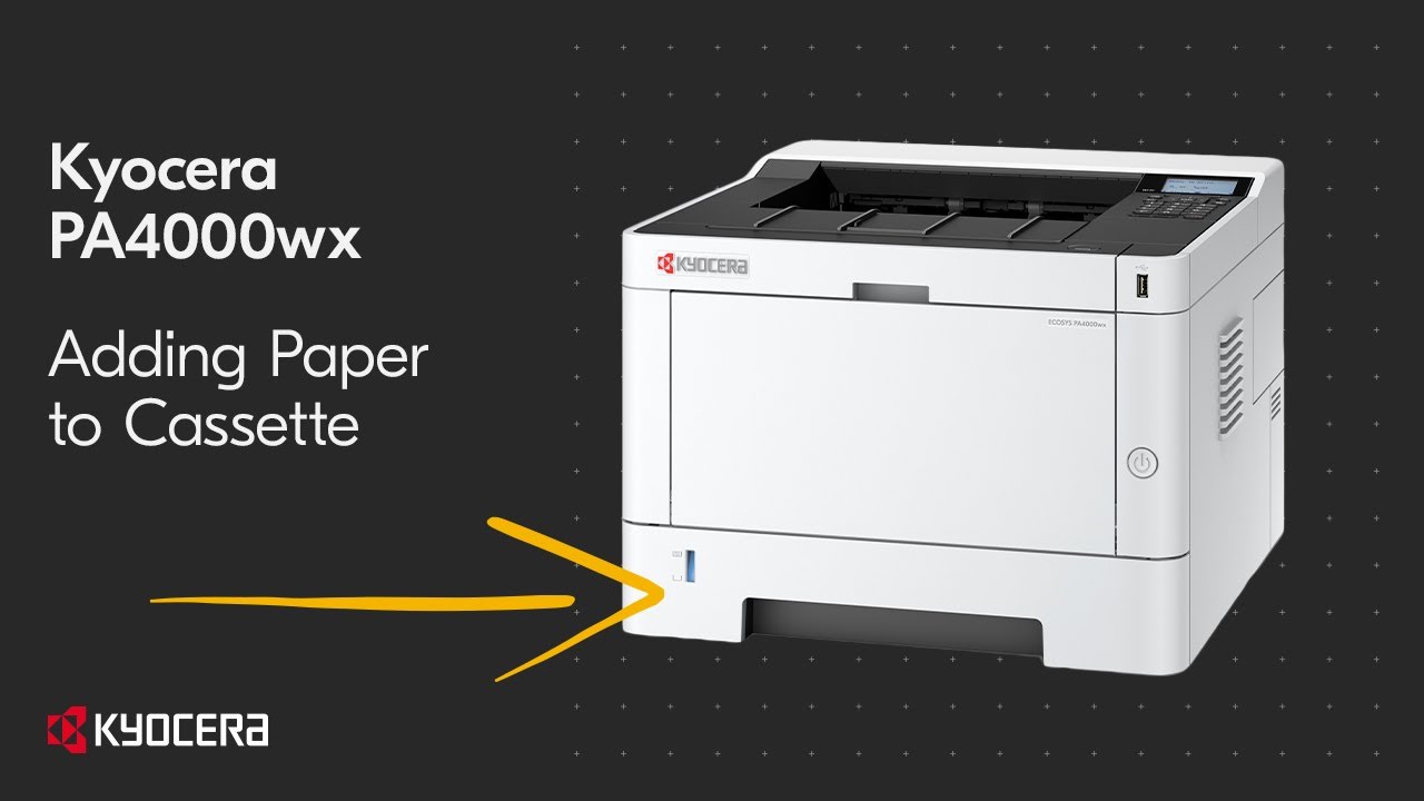 Kyocera PA4000WX Adding Paper and Setting Paper Size
